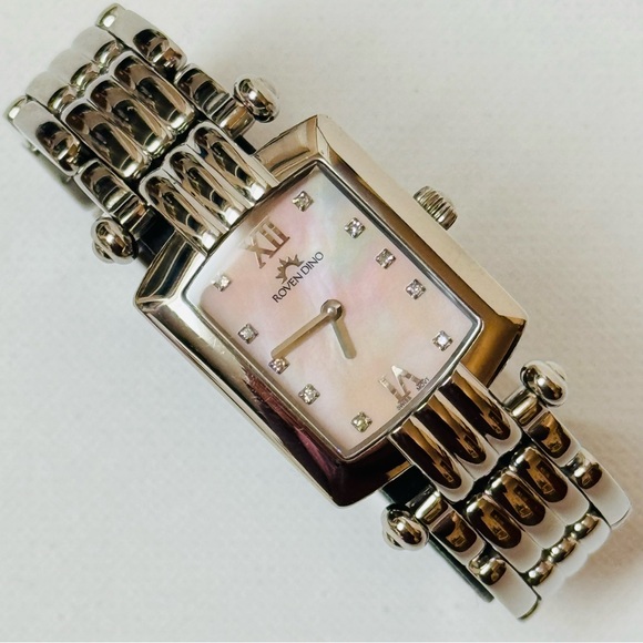 Roven Dino Savannah Diamond Swiss Women's Sapphire Crystal Watch Silver 2029L - Picture 1 of 12